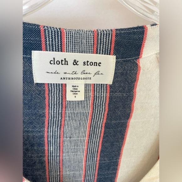 Cloth & Stone for Anthropologie Striped Button-Up Shirt size S - Picture 6 of 6